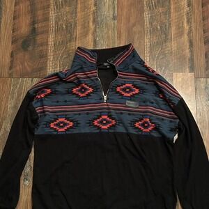 Simply Southern Black and Red Quarter Zip Fleece Aztec Pullover Women's Sz XXL